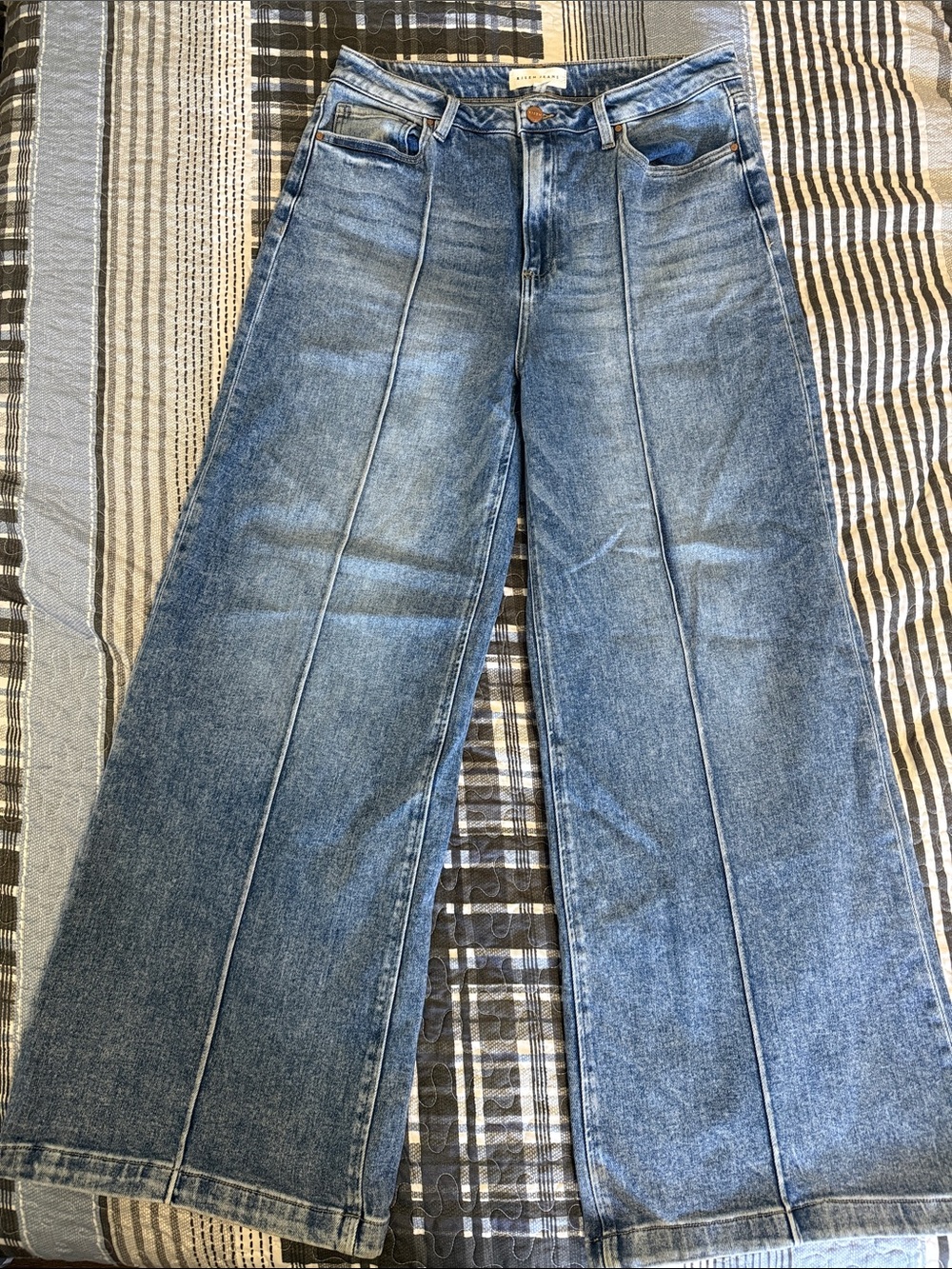 Wide-Leg Paneled Jeans in Light Blue Denim New without tags Never worn